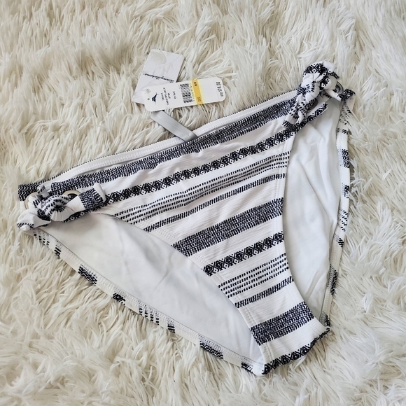 Tommy Bahama Sandbar Stripe Textured Side-Tie Bikini Bottom M NWT - Picture 2 of 4